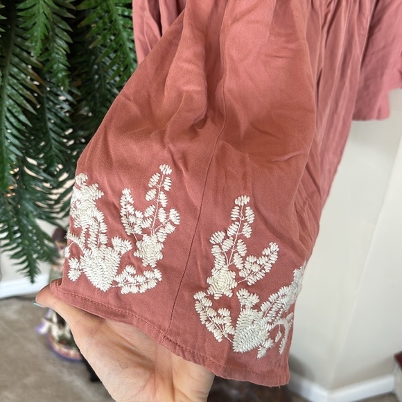 Brand New Altar’d State Salmon Marissa Romper Jumpsuit Embroidered Floral Boho - Picture 13 of 16